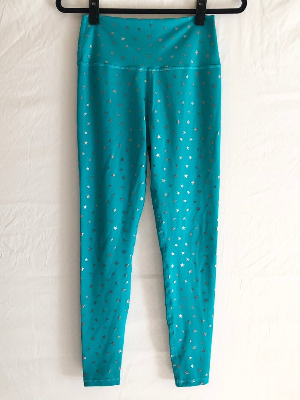 Retro Scorpio Sol Teal Star Print Leggings Size S